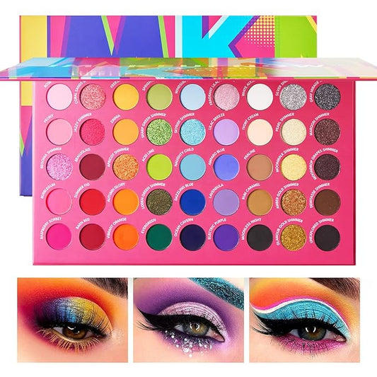 45 Shades Eyeshadow Palette, Highly Pigmented Colorful Collection Makeup Palette, Matte Shimmer Metallic Glitter Eye Shadow For Long Lasting Eye Make Up-VivaGrace Women