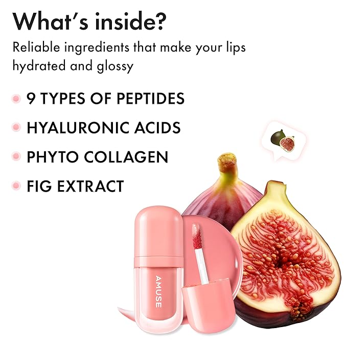 Amuse SEOUL BEBE TINT - 06 PINK FIG | 24-hour Long-lasting Lip Stain, Plumping, Hydrating, Moisturizing, No Peel Off, Lip Care, Treatment, Non Sticky, Korean Lip Tint for Dry Lips-VivaGrace Women