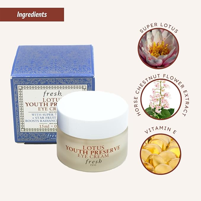 Fresh Fresh lotus youth preserve eye cream, 0.5oz, 0.5 Ounce-VivaGrace Women
