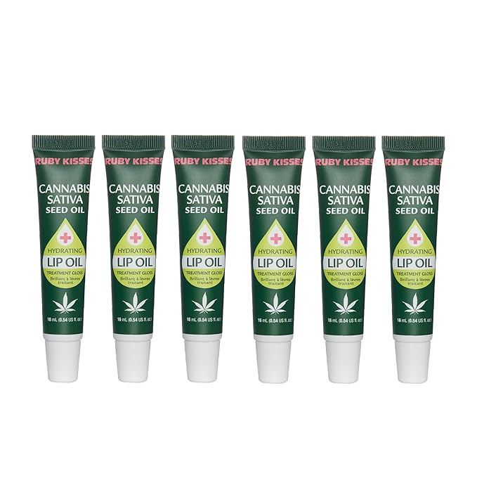 Ruby Kisses Hydrating Lip Oil Cannabis Sativa Hemp Seed RLO04D1 (6 PACK)-VivaGrace Women