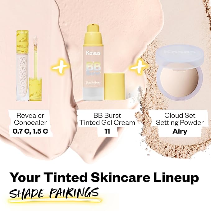 Kosas BB Burst Tinted Face Gel Cream - Supports Healthy Collagen, Smoothes Skin, Hydrates & Moisturizes - Lightweight Buildable Coverage - Very Light Cool 11, (1 Oz/30 ML)-VivaGrace Women