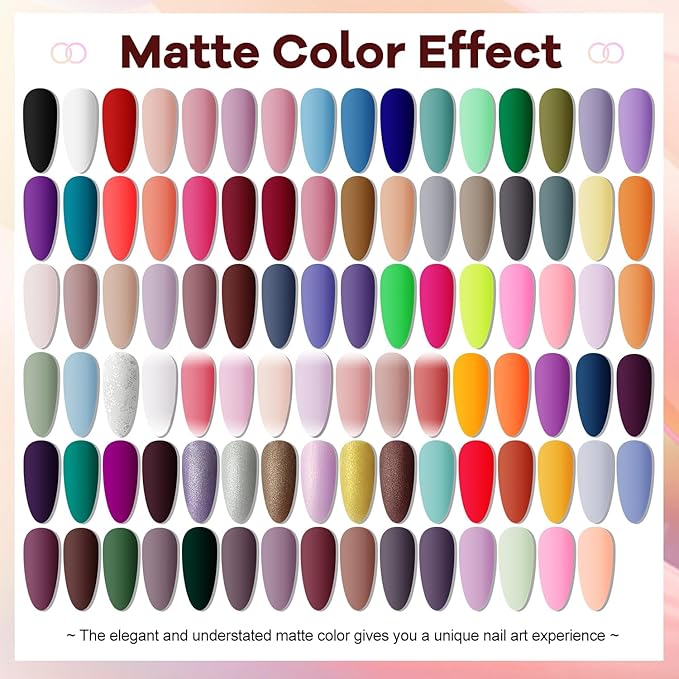 JODSONE 100 Bottles of Gel Nail Polish Kit with U V Led Light 95 Multiple Glossy Glitter Colors Mint Green Light Pink Nail Gel Base Coat Glossy and Matte Top Coat Gel Polish Kit-VivaGrace Women