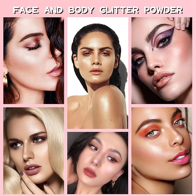 Polvo De Hadas Fairy Highlight Patting Powder Body Brightens the Natural Three-dimensional Patting Powder Blusher (03# Golden Brown)-VivaGrace Women