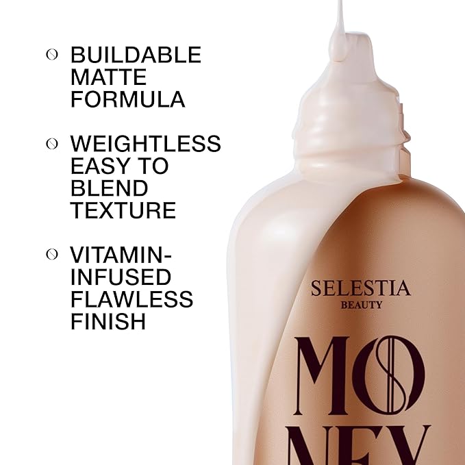 Matte Foundation Money - Long-Lasting Makeup Foundation with Flawless & Buildable Coverage - Liquid Foundation for All Skin Types (Ivory)-VivaGrace Women