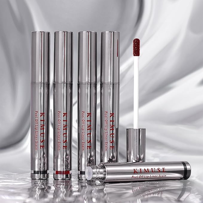 KIMUSE Peel Off Lip Liner Stain, Long Lasting Lip Tint Stain Peel Off, Waterproof, Transfer-Proof, Highly Pigmented Color Peel Off Lip Stain Liner, Matte Finish-VivaGrace Women