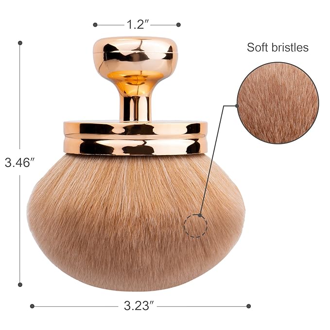 Self Tanning Brushes- Blend & Blur Extra Large Body Makeup Brush & Tanning Mitt, 2 Pcs, Kabuki Body Brush Applicator for Tan, Foundation, Self Tanner Glove for Application, Mousse, Lotion (Rose Gold)-VivaGrace Women