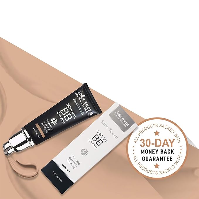 Bellaterra Cosmetics BB Cream - Tinted Moisturizer, Mineral Foundation Makeup, Light 102 | Skin Perfector, 1.69 oz-VivaGrace Women