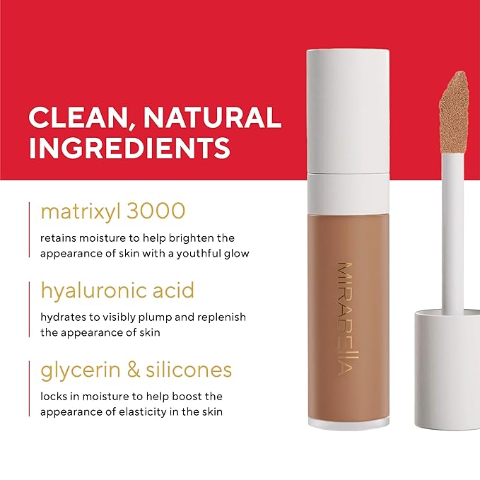 Mirabella Invincible For All Perfecting Under Eye Concealer Full Coverage - Hydrating Makeup Concealer for Dark Circles, Fine Lines & Wrinkles w/Hyaluronic Acid - Ivory I30-VivaGrace Women