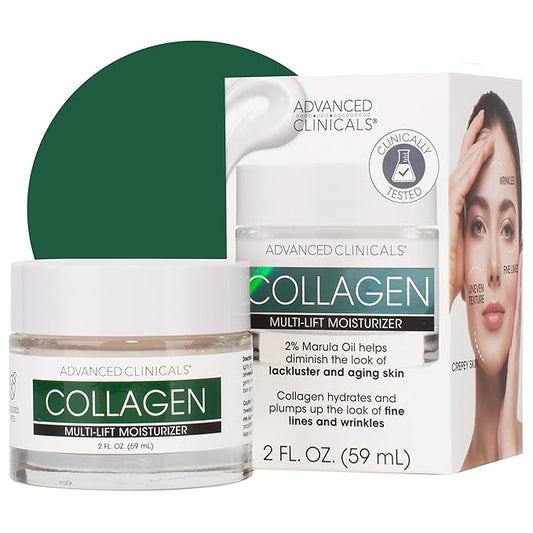 Advanced Clinicals Collagen Cream Gel-Like Facial Lotion | Collagen Peptide + Hyaluronic Acid Moisturizer For Face Helps Hydrate Dry Skin & Improve Appearance Of Wrinkles & Fine Lines, 2 Fl Oz-VivaGrace Women