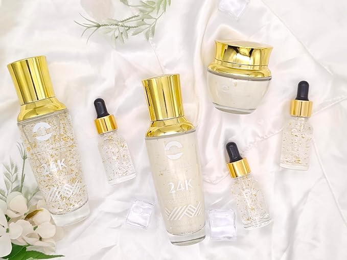Luxury 24K Gold Moisturizing, Nourishing, Anti-Aging Moisturizer, Toner, Facial Cream & Serum Skincare Set-VivaGrace Women