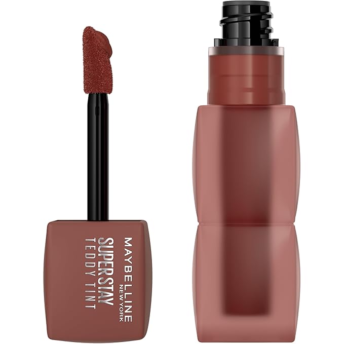 Maybelline Super Stay Teddy Lip Tint, Long Lasting Matte Lipstick For Up To 12HR Wear, Mascara Tear, 1 Count-VivaGrace Women