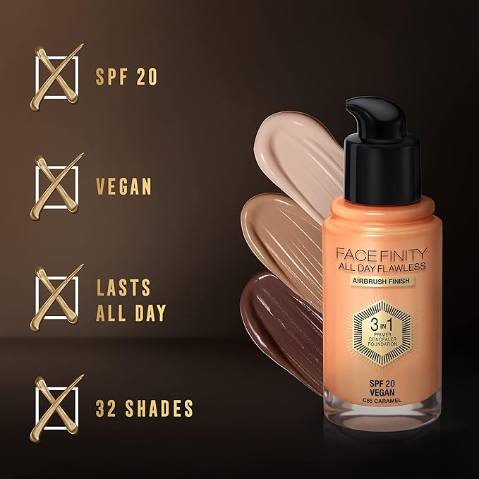 Max Factor Facefinity All Day Flawless 3 In 1 Foundation SPF 20, No. 85 Caramel (81377984)-VivaGrace Women