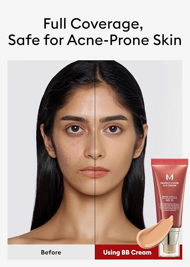 MISSHA M Perfect BB Cream No 31.Golden beige for medium/deep with neutral skin tone SPF 42 PA +++ 1.69 Fl Oz - Tinted Moisturizer for face with SPF-VivaGrace Women