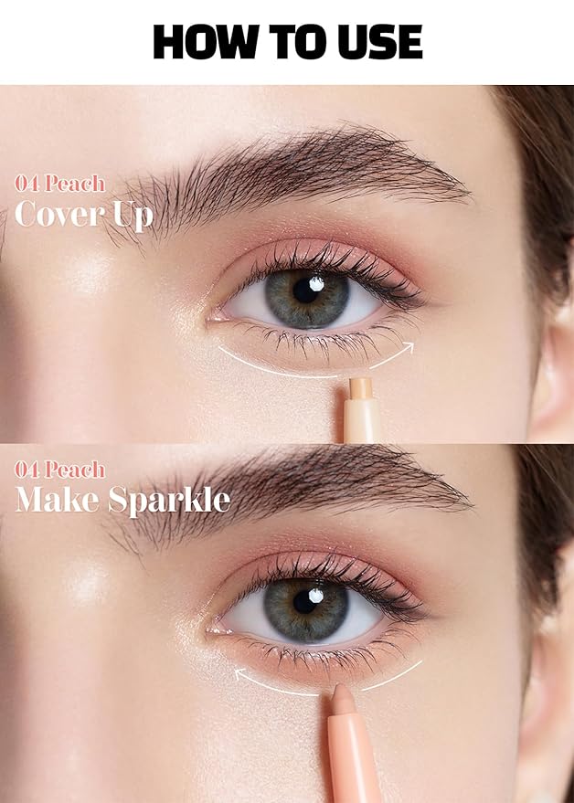 COLORGRAM Under Eye Highlighter Stick - 04 Peach | Silky-Smooth Long-Lasting Highlighter & Contouring Stick for Smudge-Proof, Shining Daily Makeup | K-Beauty Face Highlighters & Luminizers-VivaGrace Women