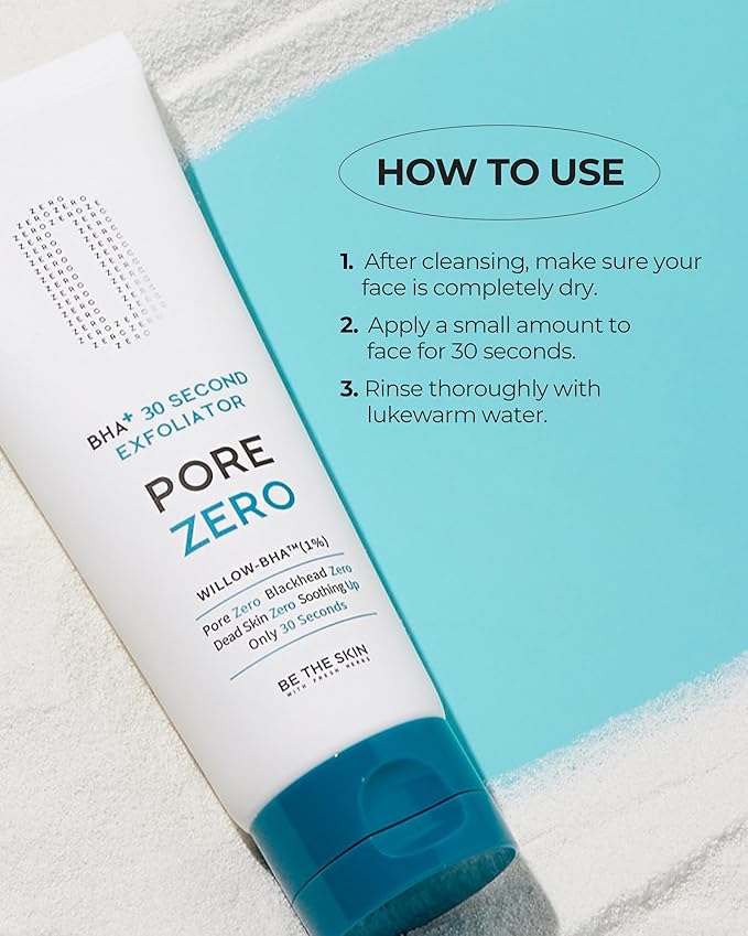 BHA+ Pore Zero 30 Second Exfoliator - Pore Erasing Face Peeling Gel with Salicylic Acid, Aloe Vera - Removes Dead Skin & Sebum - Glass Clear Skin, Korean Skincare, 3.38oz.-VivaGrace Women