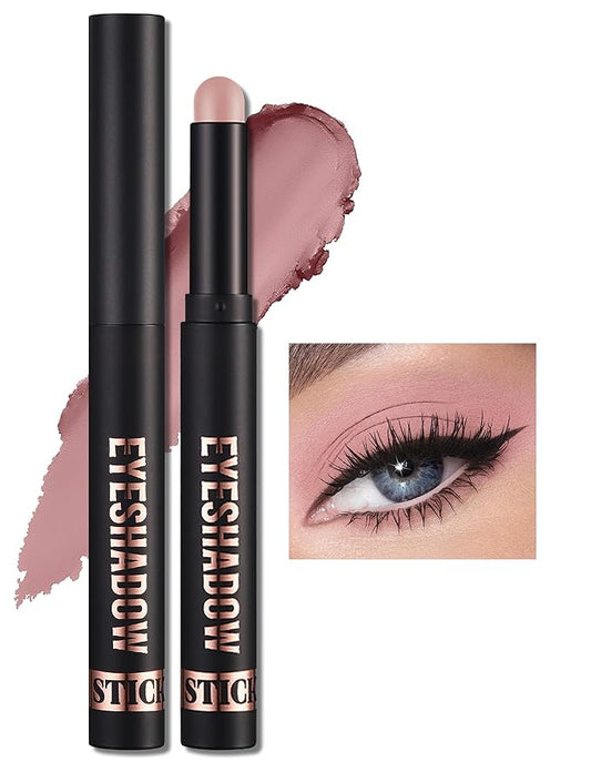 Erinde Waterproof Cream Eyeshadow Stick, Matte Nude Eye Shadow Sticks, Longwear Blendable High Pigmented, Neutral Eye Shadow Sticks Matte for Older Eyes, Smokey Eyeshadow Pencil Crayon, 11 Rose Nude-VivaGrace Women