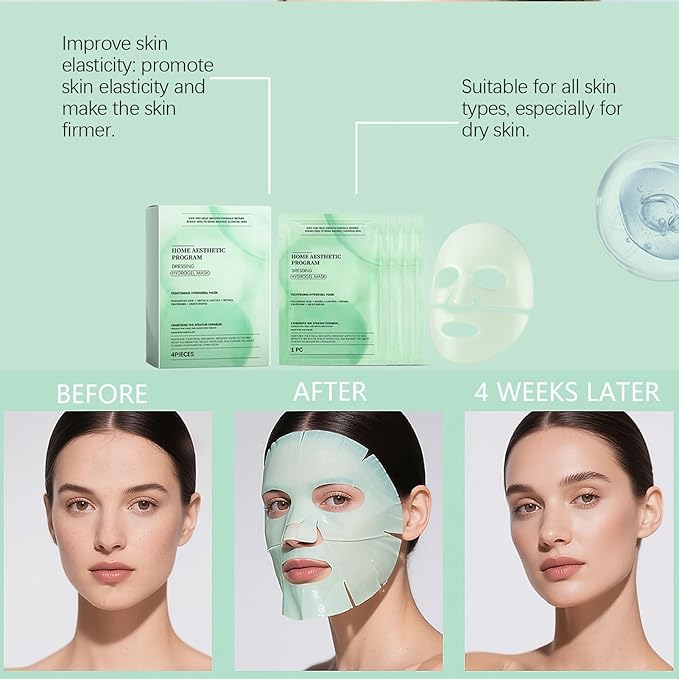 YIKESHU Retinol Collagen Face Mask – Korean Tightening Hydrogel Overnight Mask, Deep Moisturizing & Elasticity Boost, Long-Lasting Hydration & Brightening Skin (Retinol Collagen Face Mask)-VivaGrace Women