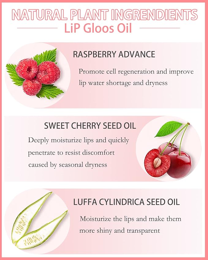 Tinted Moisturizing Lip Glow Oil,Hydrating Plumping Lip Gloss Lip Care Clear Toot Lip Oil for Dry Lip,Glow Reviver Lip Oil,Shine Lip Tint Stain Lip Care Product,Christmas Makeup Gift for Women-#016-VivaGrace Women