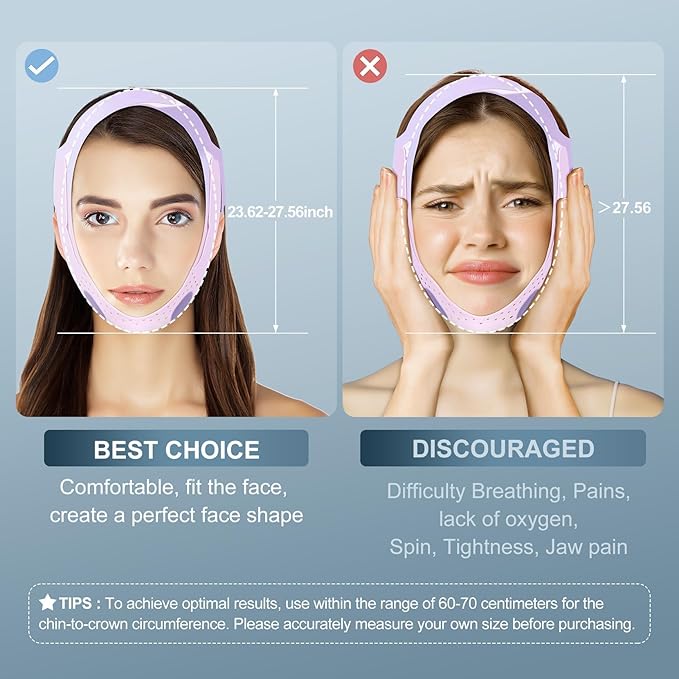Chin Strap for Sleeping, Double Chin Reducer, Face Lifting Band for Men Women, Anti Snoring Device, Jawline Shaper
