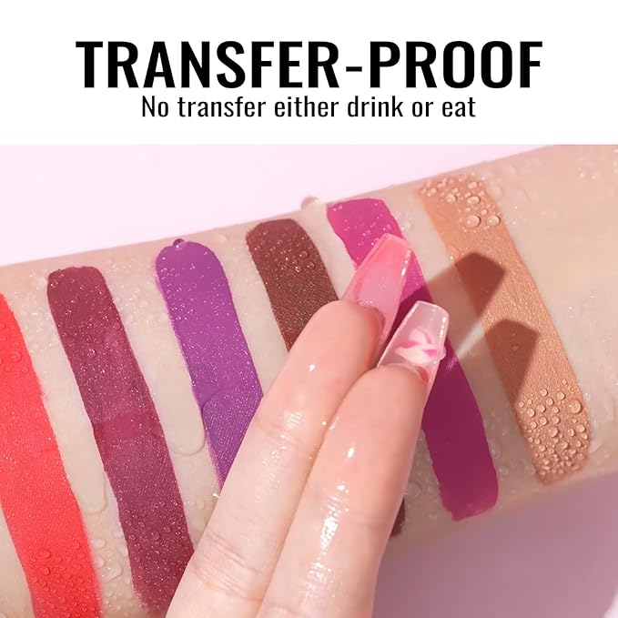 Oulac Matte Liquid Pink Lipstick for Women, Long Lasting Lipstick Waterproof Lip Stain, No Transfer, Creamy High Pigmented Formula with Rose Oil, Vegan & Cruelty-Free, Rose Pink M10-VivaGrace Women