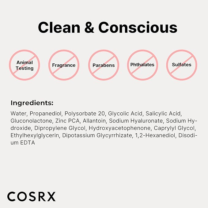 COSRX AHA 2% BHA 2% Blemish Treatment Serum, 60+ Pure Cotton Balls, Quick & Easy Daily Spot Treatment, Blackheads & Whiteheads, Sebum Control, Paraben Free, Phthalates Free, Korean Skin Care-VivaGrace Women