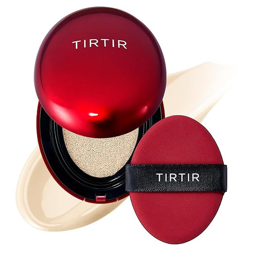 TIRTIR Mask Fit Red Cushion Foundation | Full coverage, Weightless, Skin fit, Satin Glow Finish, Korean Makeup BB Foundation, beauty, Tattoo cover up, Buildable (#13W Cream, 0.63 Fl Oz)-VivaGrace Women