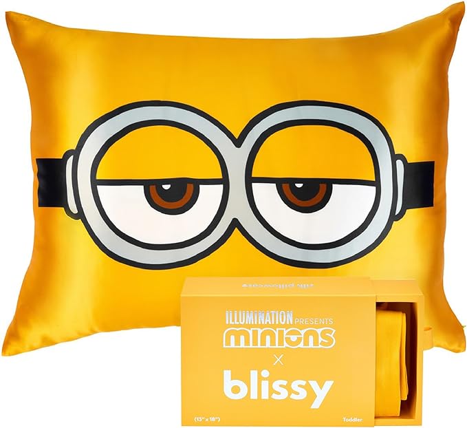 Blissy Silk Pillowcase - 100% Pure Mulberry Silk - 22 Momme 6A High-Grade Fibers - Silk Pillow Cover for Hair & Skin - Regular, Queen & King (Minion, 20" x 26" (Pack of 1))-VivaGrace Women