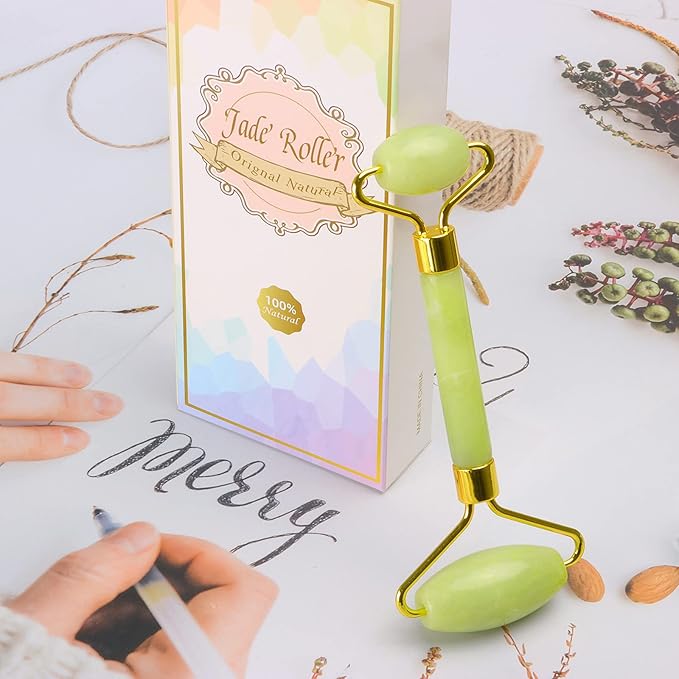 Bulex 100% Natural Jade Face Roller/Anti Aging Jade Stone Massager for Face & Eye Massage - Make Your Face Skin Smoother and Looks Younger-VivaGrace Women