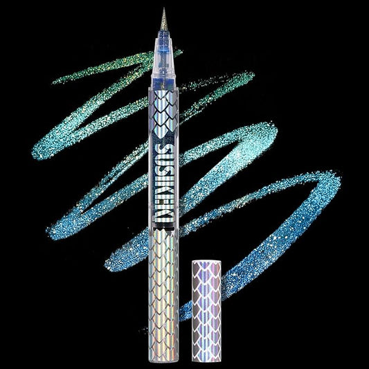 Chameleon Metallic Duochrome Liquid Eyeliner, Color Shifting Shimmery Eye Liner, Duo-color Waterproof Long Lasting Glitter Eye Makeup Pen Eyeliners (Mermaid Gleam)-VivaGrace Women