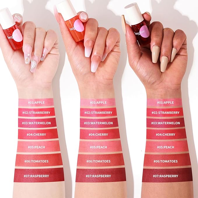 Lip Tint Stain Set, Korean Water Tint Lightweight Non-sticky, Waterproof Long Lasting Liquid Blush & Lip Stain, Transfer-Proof, Matte Finish Lip Color Makeup (juicy)-VivaGrace Women