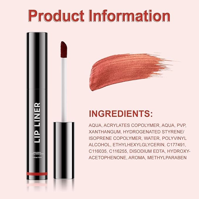 Lip Stain Peel Off - Lip Liner Waterproof, Lip Liner Stain Transfer Proof & Plumping, Moisturizing Non-Stick Cup Matte Finish Stay On All Day, Nude Color-VivaGrace Women