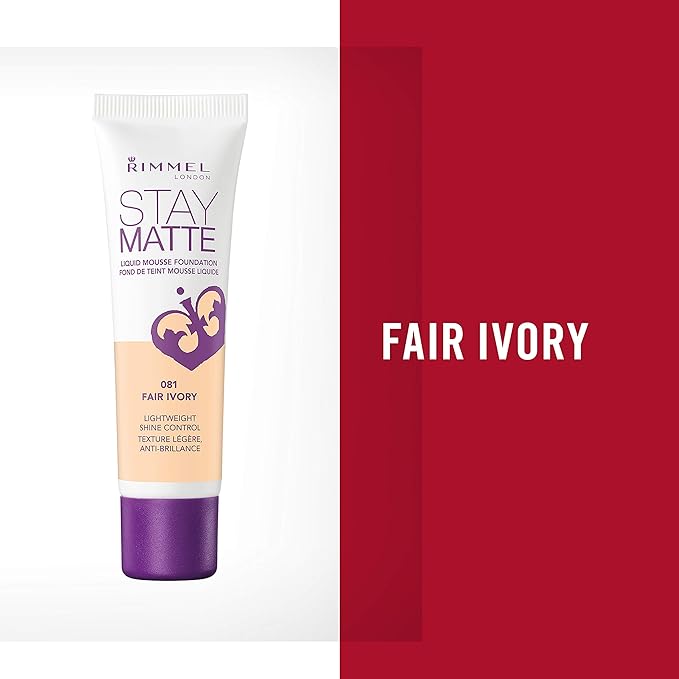 Rimmel, Stay Matte Foundation, Fair Ivory 2 Count (Pack of 1)(packaging may vary)-VivaGrace Women
