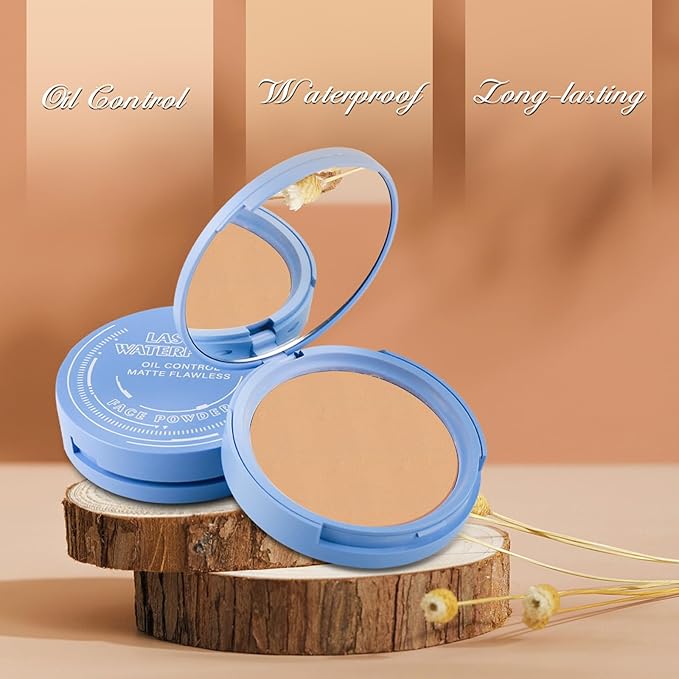 Oil Control Face Powder, Matte Smooth Setting Powder, Waterproof Long-Lasting Setting Powder, Perfect Lightweight Face Makeup For Soft Focus Finish, Minimizes Fine Lines And Pores (Pure Beige)-VivaGrace Women