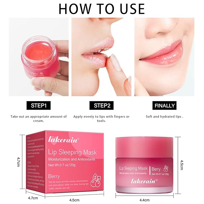 Lip Mask Overnight, Lip Sleeping Mask, lip Mask With Vitamin C, Antioxidants, Improves Dryness, Hydrating &Prevention Dry and Crack Lip Scrubs Exfoliator (peach&grapefruit)-VivaGrace Women