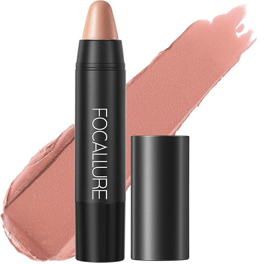 FOCALLURE Ultra Chic Matte Lipstick,Rich Vitamin E Lip Crayon,Lightweight Matte Color without Drying or Fading,Long Lasting Waterproof Lips Makeup,NUDE DESERT-VivaGrace Women