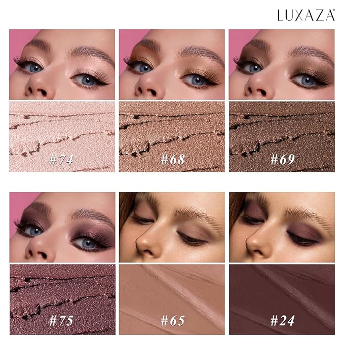 Neutral Eyeshadow Stick Makeup 6PCS Set, Brown Metallic Shimmer Matte Cream Eye Shadow Eyeliner Brightener Pencil Crayon - GRAPE WINE-VivaGrace Women