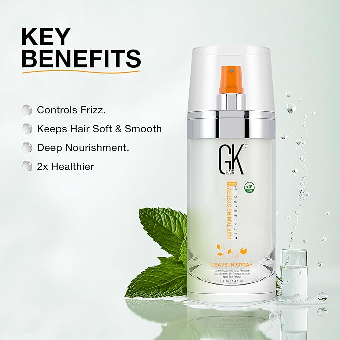 GK HAIR Global Keratin Leave-In Conditioner Detangler Spray 120 ml - For Dry, Damaged and Frizzy Hair Protection With Organic Natural Oil Strength & Shine | Hydrating Smoothing Styler-VivaGrace Women