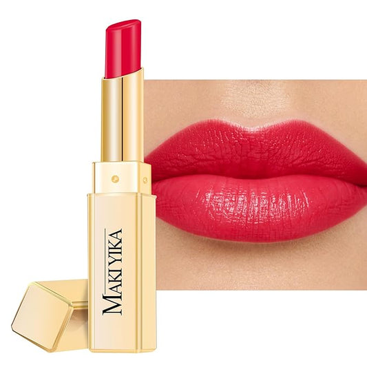 MAKI YIKA Moisture Red Lipstick for Women Hydrate Tinted Lip Balm for Dry Cracked Lips Weightless Glossy Lip Color Juicy Finish, MA066 Raspberry-VivaGrace Women