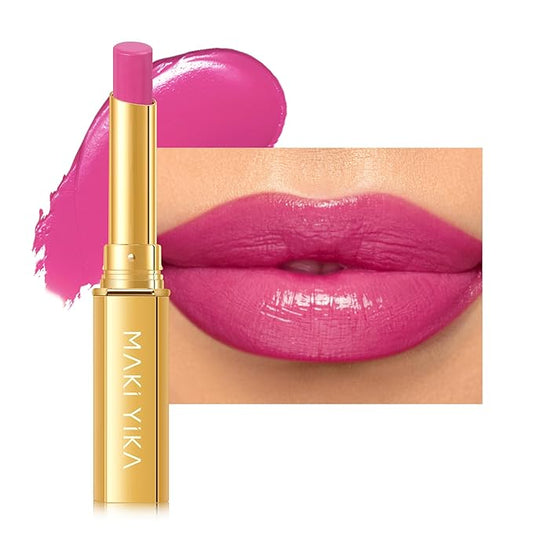 MAKI YIKA Hot Pink Lipstick for Women Moisture Hydrate Lipsticks Glossy Pink Lipsticks Sheer Finish Lightweight Tinted Lip Balm (Z06 Rose Up)-VivaGrace Women