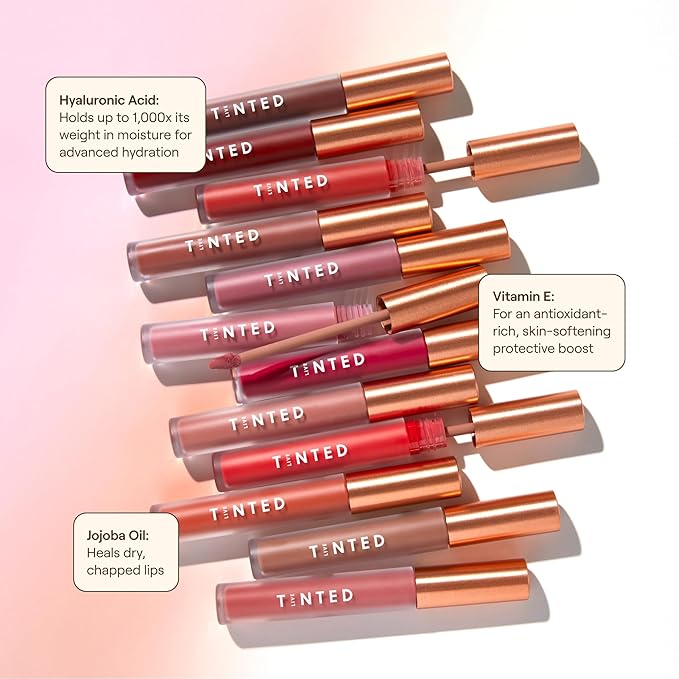 Live Tinted Huelip Liquid Lip Crème - Weightless, Long-Lasting Liquid Lip with Hyaluronic Acid and Jojoba Oil For a Soft, Comfortable, Moisturized Finish - 0.09 fl oz - Dusty Rose-VivaGrace Women