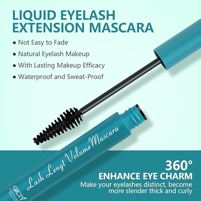 Lash Extension Mascara, Volumizing and Lengthening Formula, Smudge Proof & Waterproof, Long Lasting Wear, Suitable for Sensitive Eyes