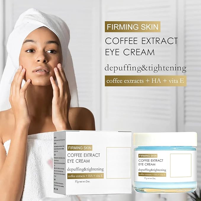 2PCS Caffeine Eye Cream for Dark Circles and Puffiness, Anti-Wrinkle Stay-Up Late Retinol Eye Cream, Tightening & Firming Skin, Dilute Dark Circles-VivaGrace Women