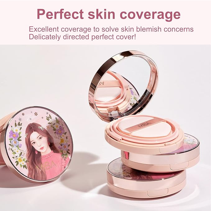 MIBA Ion Calcium Foundation Double Cushion RX 25 g / 0.88 oz Big Cushion SEASON 2 Long Lasting Effect for Dewy Skin. Skin moisturizing. Skin tightening relief. Fine coverage. Smooth adhesion (No 21)-VivaGrace Women