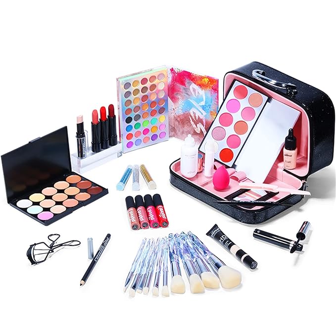 Multi-purpose Makeup Kit All-in-One Makeup Gift Set Colours Mix Eyeshadow Concealer Lip Gloss Pressed Powder and Powder Blusher Cosmetic Makeup Palette Set Kit #096-VivaGrace Women