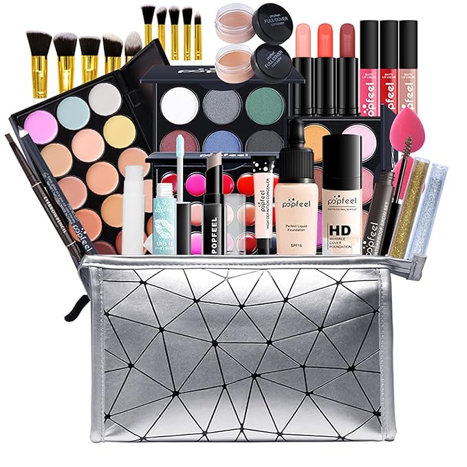 Multi-purpose Makeup Kit All-in-One Makeup Gift Set Colours Mix Eyeshadow Concealer Lip Gloss Pressed Powder and Powder Blusher Cosmetic Makeup Palette Set Kit #094-VivaGrace Women