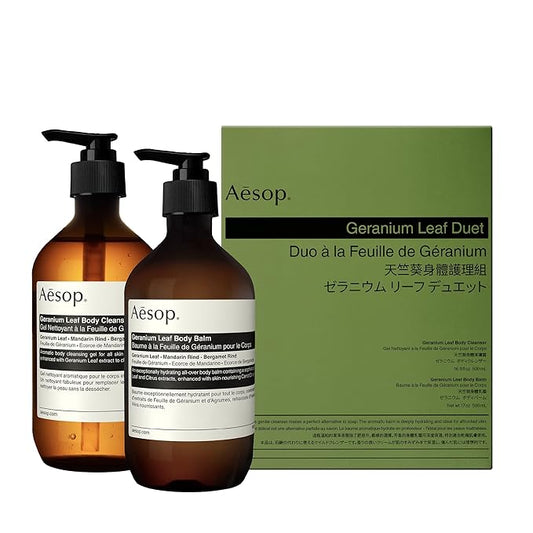 Aesop Geranium Leaf Duet | Gel Body Cleanser & Body Balm | Aromatic Pairing For Cleansed and Supple Skin | Paraben-Free, Cruelty-Free & Vegan |16.9 oz + 16.5 oz-VivaGrace Women
