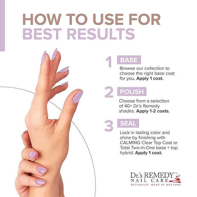 Dr’s Remedy Enriched Nail Polish: Non Toxic, All Natural, and Organic - Doctor Formulated: Strengthens, Restores, Heals, and Protects '24-Free' - LYRICAL Lilac