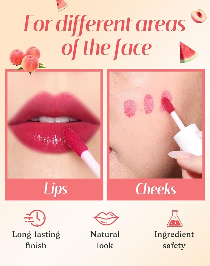 Lip Tint Stain Set, Lip Stain Long Lasting Lightweight Waterproof, Transfer-Proof, Non-sticky, Lip Makeup Matte Finish-VivaGrace Women