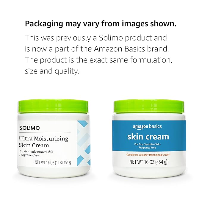 Amazon Basics Ultra Moisturizing Skin Cream for Dry & Sensitive Skin, Dermatologist Tested, Fragrance Free, 16 Ounce, 1 Pound (Pack of 1) (Previously Solimo)-VivaGrace Women
