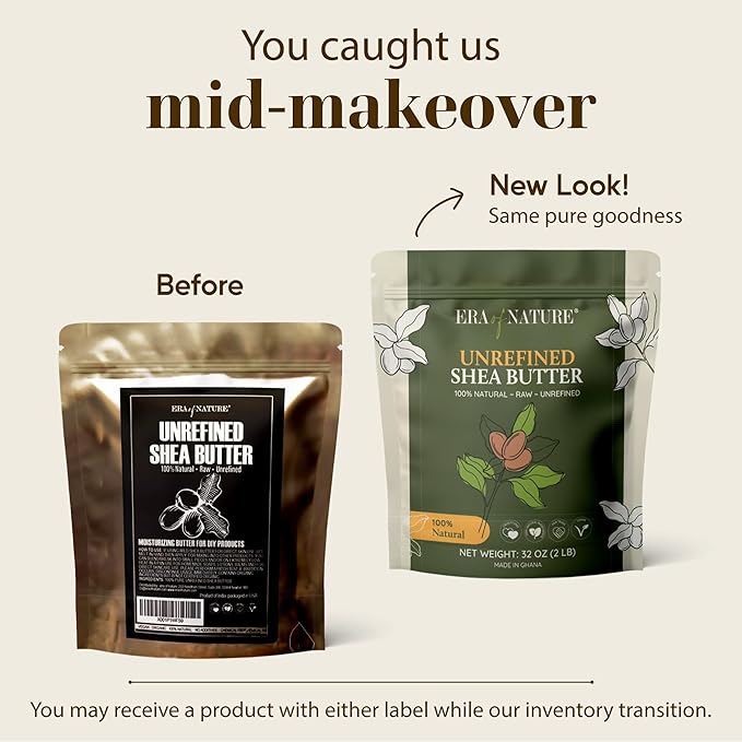 era of nature Organic Unrefined Raw African Ivory White Shea Butter 32oz - Moisturizing Raw Shea Butter Bar for Skin & Hair, DIY Lip Balm Base, Cream, Soap & Lotion Making Supplies Kit, Skincare-VivaGrace Women